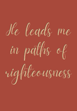 He leads me in paths of righteousness