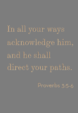 In all your ways acknowledge him - 3:5-6