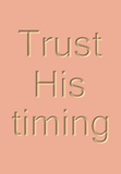 Trust His timing