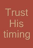 Trust His timing