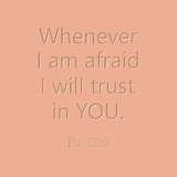 Whenever I am afraid I will trust in You - Ps. 56:3