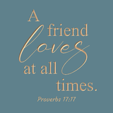 A friend loves at all times - Proverbs 17:17