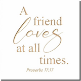 A friend loves at all times - Proverbs 17:17