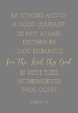 Be strong and of a good courage - Joshua 1:9