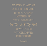 Be strong and of a good courage - Joshua 1:9