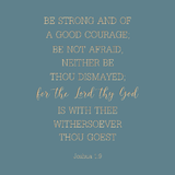 Be strong and of a good courage - Joshua 1:9