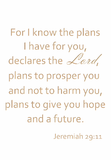 For I know the plans I have for you- Jeremiah 29:11