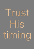 Trust His timing