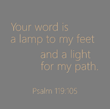 Text on a gray background with a religious quote and Psalm reference