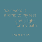 Text on a teal background with a religious quote and Psalm reference